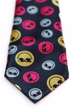 Kids Boys Multicoloured Patterned Elastic Neck Tie - Smiley Face -Fashion Menswear Shop 3fc90421e7b0af2fb172724d0e47154a