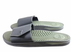 BR Sport Utah Mens Brazilian Comfort Slides Sandals With Massage Balls - Black/Khaki -Fashion Menswear Shop 3fe1182a89645f1e74b422e723a898c6