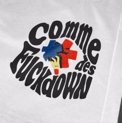 Comme Des Fuckdown White Cotton Short -Fashion Menswear Shop 42e008b61d497499677eb37fd6ba913b