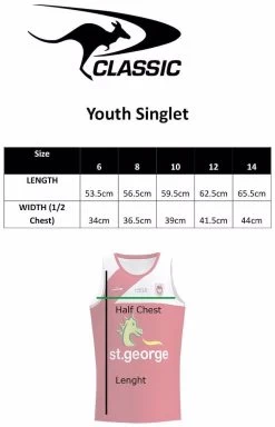 St George Dragons Youth Training Singlet 2021 -Fashion Menswear Shop 4314a9d3635f5d9f50a67a048e74a0cd