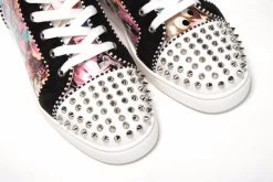 Christian Louboutin Multi/Silver Lou Spikes Orlato Flat Shoes -Fashion Menswear Shop 431a531d21c0109e148241e8ac03ba46