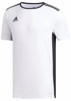 Adidas Mens Entrada 18 White/Black Football/Soccer Athletic Jersey
