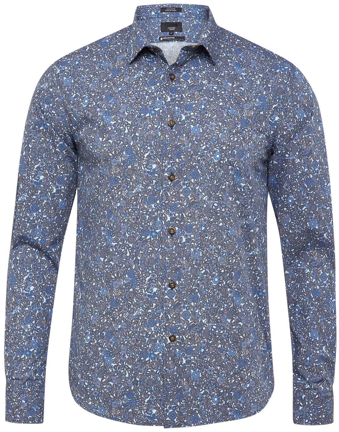 Oxford Men's Kenton Printed Luxury Shirt - Navy 2 Oxford Men's Kenton Printed Luxury Shirt - Navy - Image 2