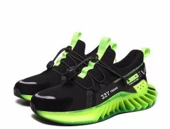 Beakey Trendy Mens Running Sneakers Mesh Comfortable Lightweight Tennis Shoes-BlackF LuorescentGreen -Fashion Menswear Shop 447c49994401f8cba859dea772cd7d27