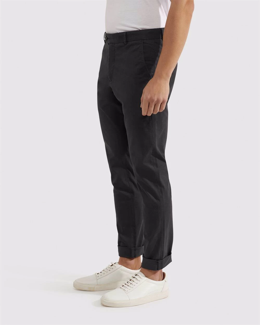 Oxford Men's Luka Stretch Casual Organic Cotton Pants - Gunmetal 2 Oxford Men's Luka Stretch Casual Organic Cotton Pants - Gunmetal - Image 2