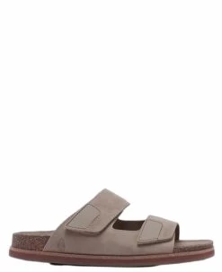 Mens Hush Puppies Cracker Taupe Sandals Slip On Leather Shoes