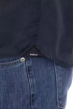 Baldinini Trend Blue Linen Shirt -Fashion Menswear Shop 453c4e2a14fd14d3b6a1c8f55d59dbb4