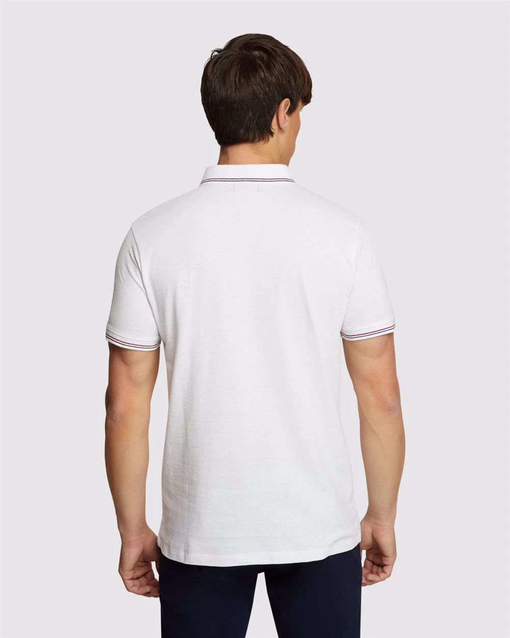 Oxford Men's Sammy Textured Polo - White 3 Oxford Men's Sammy Textured Polo - White - Image 3