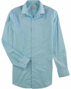 Bar III Mens Stretch Button Up Dress Shirt, Blue