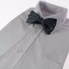 Mens Gunmetal Disco Shine Checkered Patterned Bow Tie