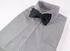 Mens Gunmetal Disco Shine Checkered Patterned Bow Tie