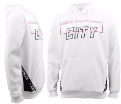 Men's Unisex Fleece Lined Pullover Hoodie Sports City Hooded Jumper Sweatershirt - White
