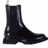 Alexander McQueen Black Leather Ankle Boots