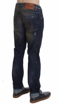 Acht Blue Wash Cotton Regular Straight Fit Jeans