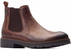 Base London Mens Stellar Leather Chelsea Boots (Burnt Brown) - FS9251