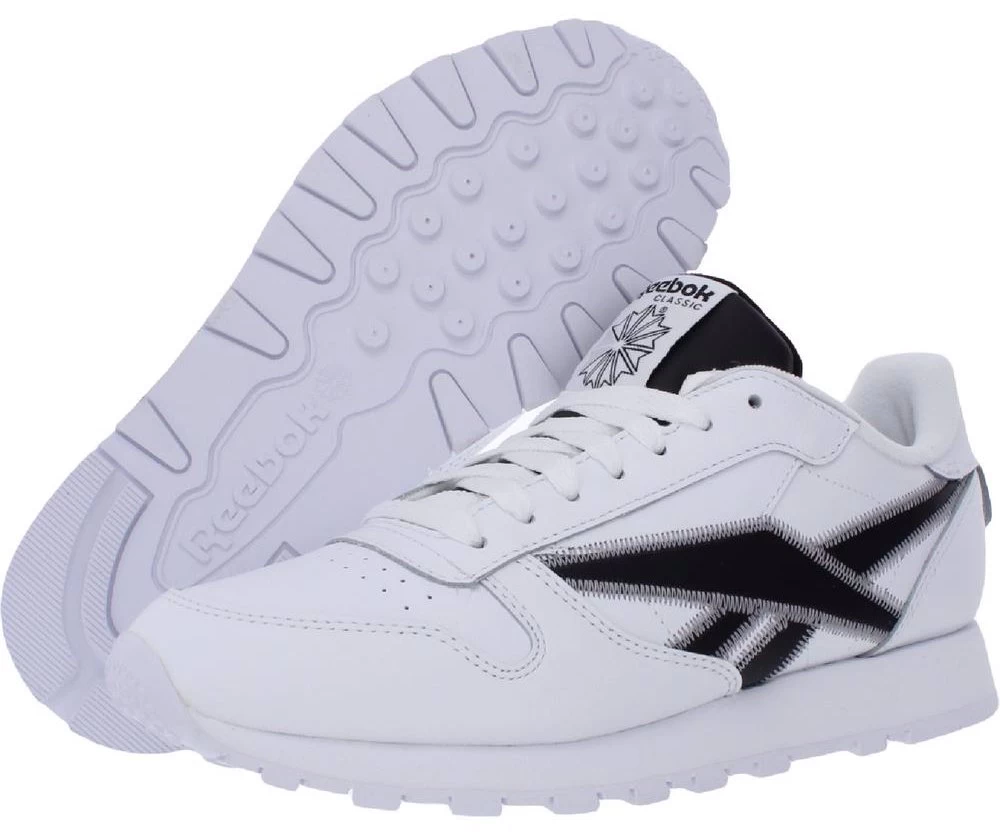 Reebok Men's Athletic Shoes Classic Leather - Color: White/Black/Met Silver 2 Reebok Men's Athletic Shoes Classic Leather - Color: White/Black/Met Silver - Image 2