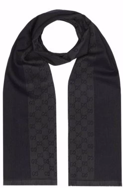 Gucci Men's 100% Wool Scarf 40X180cm Blue -Fashion Menswear Shop 4acacbddccfd41a9dd15b2db8d14e12c