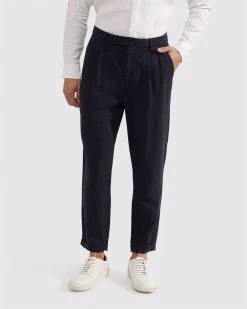 Oxford Men's Garrad Tencel Linen Casual Pants - Navy