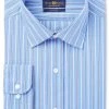 Club Room Mens Stripe Button Up Dress Shirt, Blue