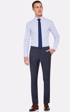 Oxford Men's Beckton Stripe Shirt - Sky -Fashion Menswear Shop 4b711d54240a4cbb24e09c373e3e2e88