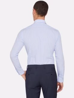 Oxford Men's Beckton Stripe Shirt - Sky -Fashion Menswear Shop 4bb1ebb9aa206c0dbe37b2cf1cb50299