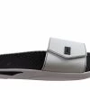 BR Sport Utah Mens Brazilian Comfort Slides Sandals With Massage Balls - White/Black