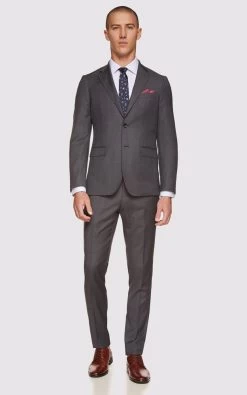 Oxford Men's Byron Wool Stretch Checked Jacket - Charcoal -Fashion Menswear Shop 4e0e61274e01852f7f7a39367286bffa