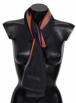Missoni Multicolor Striped Wool Unisex Neck Wrap Scarf