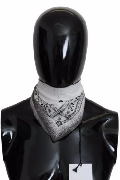 Costume National White Printed Bandana Cotton Scarf