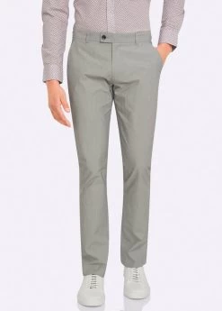 Oxford Men's Feather Stripe Slim Leg Trousers - Blue