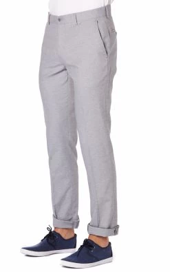 Oxford Men's Narrow Leg Crop Trousers - Grey -Fashion Menswear Shop 526a4baa4424e82b8b445b1f7486e58a