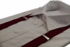 Adjustable 100Cm Maroon Adult Mens Suspenders