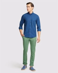 Oxford Men's Stratton Spot Printed Shirt - Blue