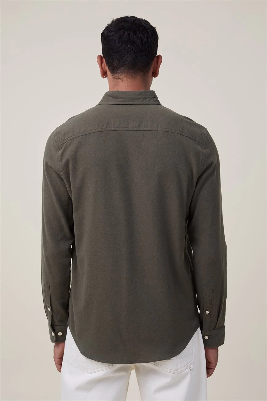 Cotton On Mayfair Long Sleeve Shirt Khaki 3 Cotton On Mayfair Long Sleeve Shirt Khaki - Image 3
