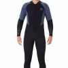 3mm One-piece Thermal Surfing Wetsuit + Long-sleeved Snorkeling Winter Swimsuit For Men-D330005-Gray