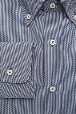 Robert Friedman Blue Cotton Shirt -Fashion Menswear Shop 55c352aa75c40a40638878352f045122