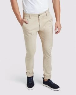 Oxford Men's Stretch Organic Cotton Skinny Chinos - Almond -Fashion Menswear Shop 56b51aa111930579bf34e507e4cafca7