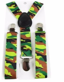 Boys Adjustable Army Lime Camouflage Patterned Suspenders -Fashion Menswear Shop 56d43c348ce26c6d8535b50d3cbcc4ed