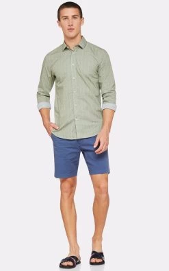 Oxford Men's Kenton Printed Shirt - Olive -Fashion Menswear Shop 57afa51785dca229a8f3bde210a6241e