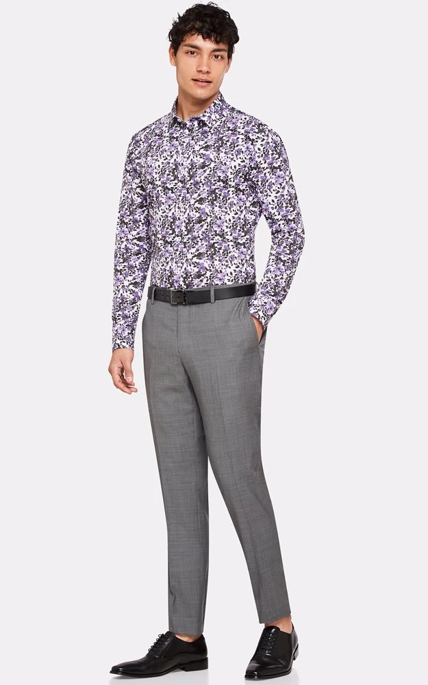 Oxford Men's Kenton Floral Print Shirt - Purple 6 Oxford Men's Kenton Floral Print Shirt - Purple - Image 6