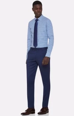 Oxford Men's Beckton Checked Shirt - Blue -Fashion Menswear Shop 583aaca4071edce04d375fd7e37b16ee