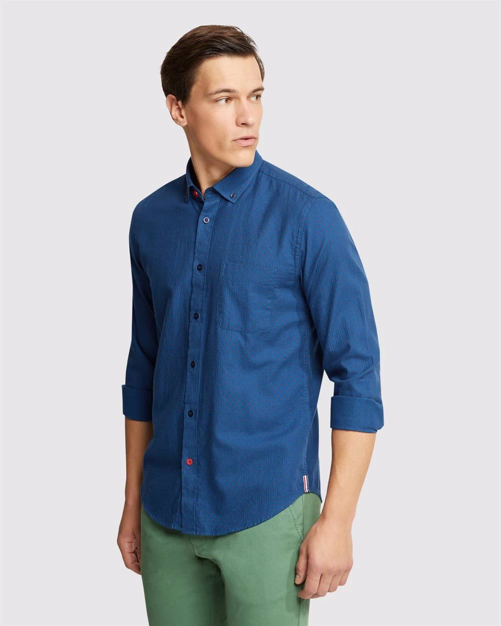 Oxford Men's Stratton Spot Printed Shirt - Blue 2 Oxford Men's Stratton Spot Printed Shirt - Blue - Image 2