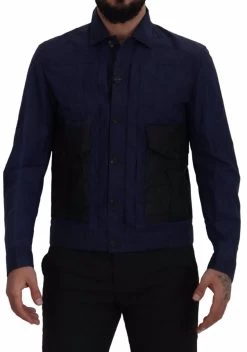 DSQUARED2 Dsquared² Dark Blue Cotton Collared Long Sleeves Casual Shirt