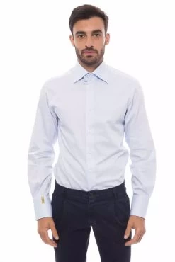 Billionaire Italian Couture Light Blue Cotton Shirt