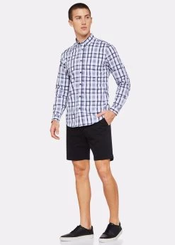 Oxford Men's Uxbridge Checked Shirt - Navy/White -Fashion Menswear Shop 5a7db8abc9215a689eea5c0d6de38f5b