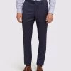 Oxford Men's Auden Wool Stretch Check Suit Trousers - Blue