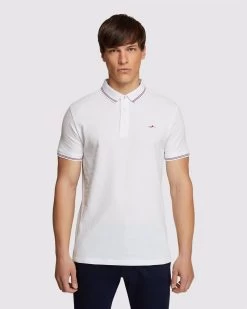 Oxford Men's Sammy Textured Polo - White