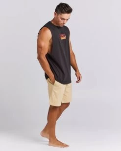 Mens The Mad Hueys Skull & Tins Muscle - VINTAGE BLACK -Fashion Menswear Shop 5c15658ccf2b47de2e4013dbd3976b4b