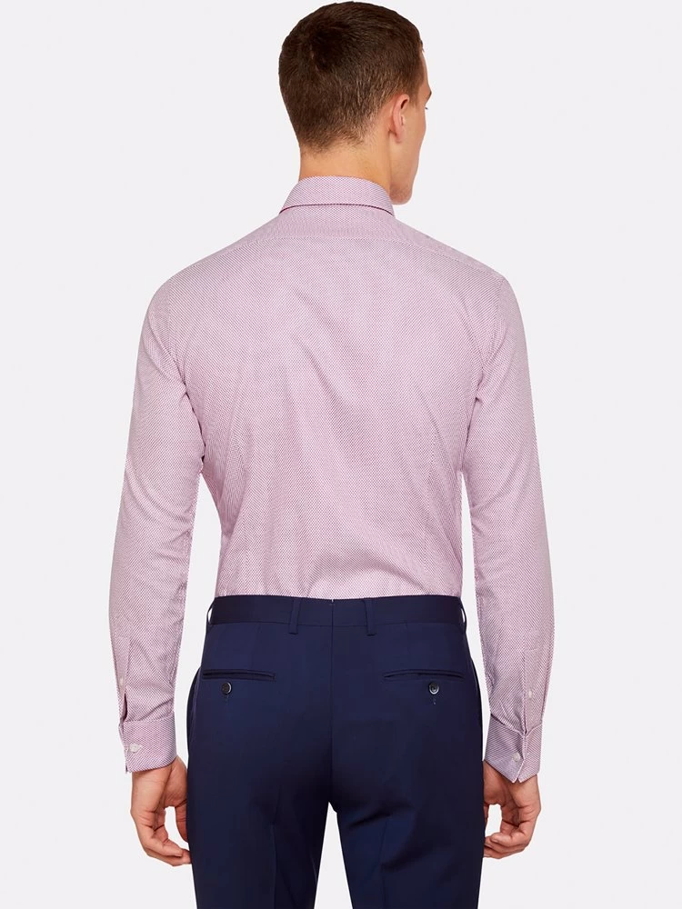 Oxford Men's Beckton French Cuff Dobby Shirt - Red 4 Oxford Men's Beckton French Cuff Dobby Shirt - Red - Image 4