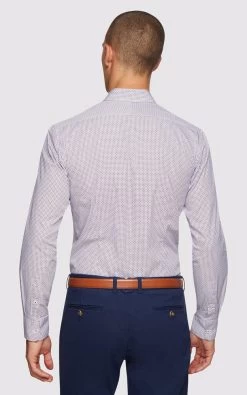 Oxford Men's Kenton Printed Shirt - Brown -Fashion Menswear Shop 5e7dd6aa9dc847e4761094b67c10ba2e